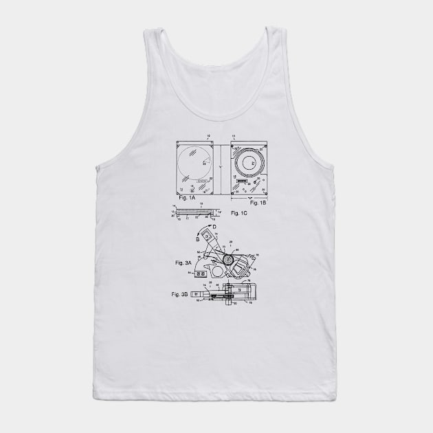 Hard Disk Drive Vintage Patent Hand Drawing Tank Top by TheYoungDesigns